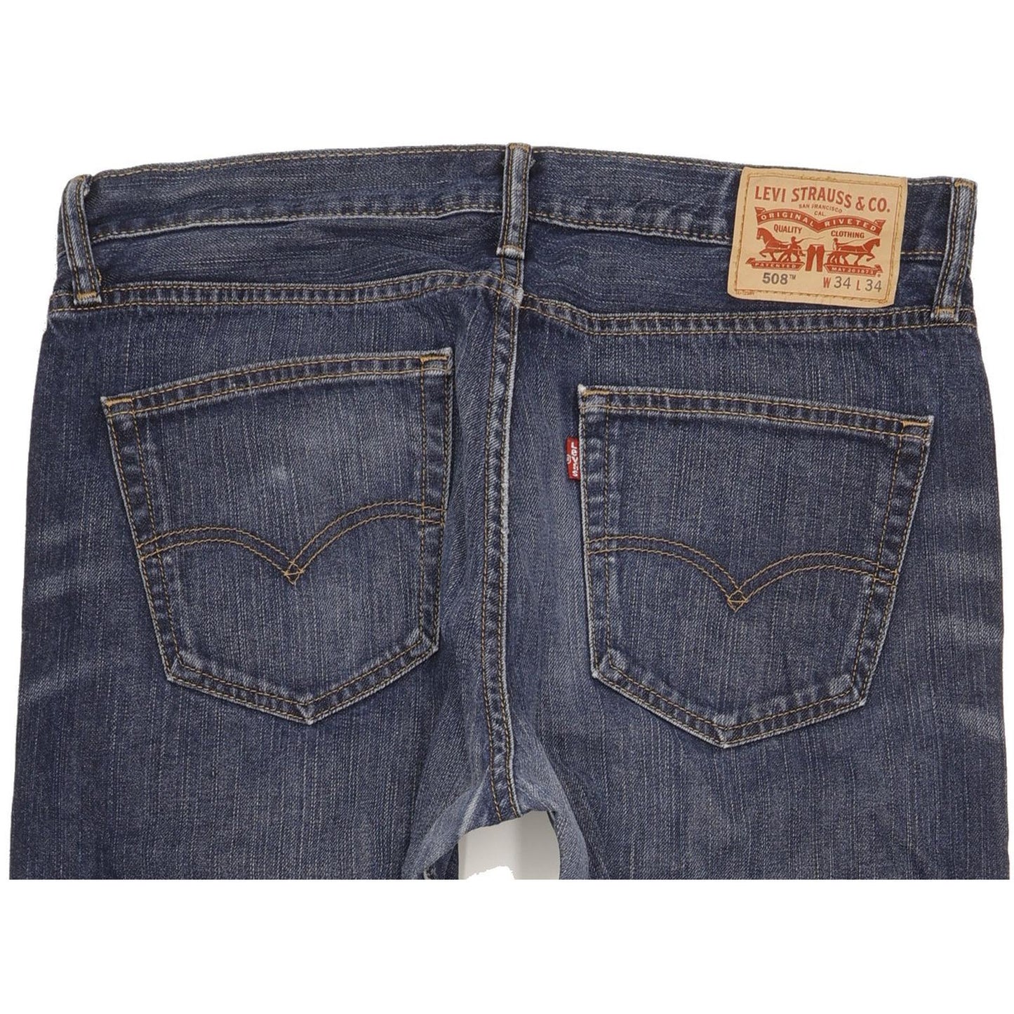 Levi's 508 Men Blue Straight Slim Stretch Jeans W34 L33