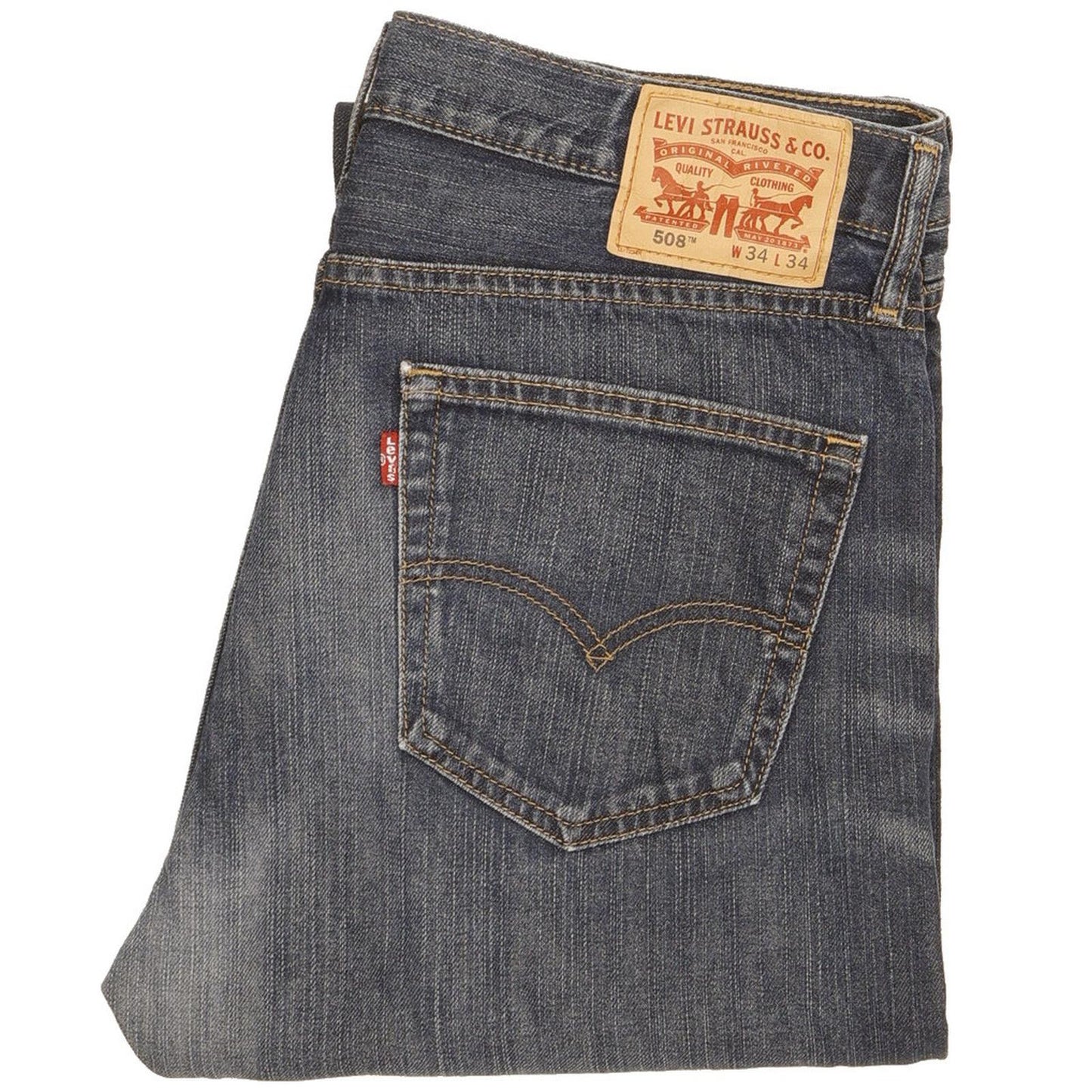 Levi's 508 Men Blue Straight Slim Stretch Jeans W34 L33