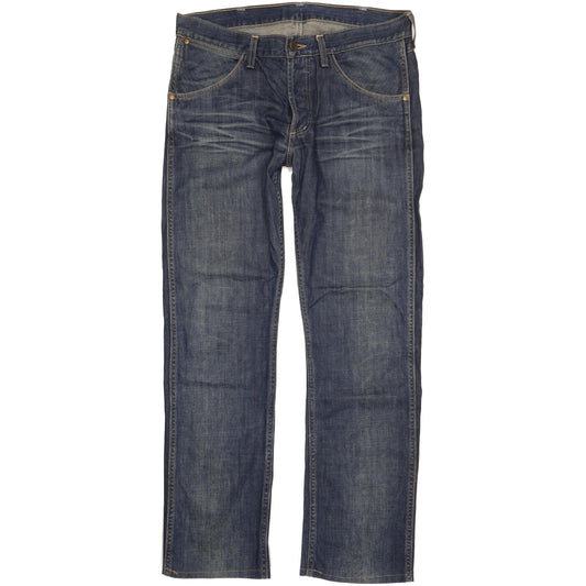 Wrangler 4RRB Men Blue Straight Regular Jeans W34 L33