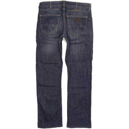 Wrangler 4RRB Men Blue Straight Regular Jeans W34 L33