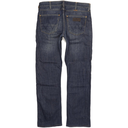 Wrangler 4RRB Men Blue Straight Regular Jeans W34 L33