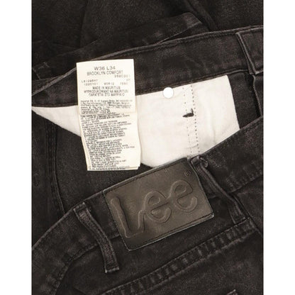 Lee Brooklyn Men Black Straight Regular Stretch Jeans W36 L32