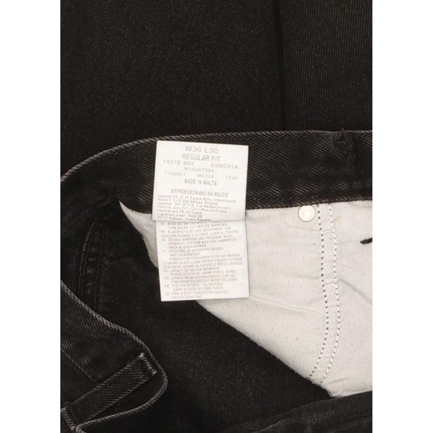 Wrangler Men Black Straight Regular Jeans W36 L29