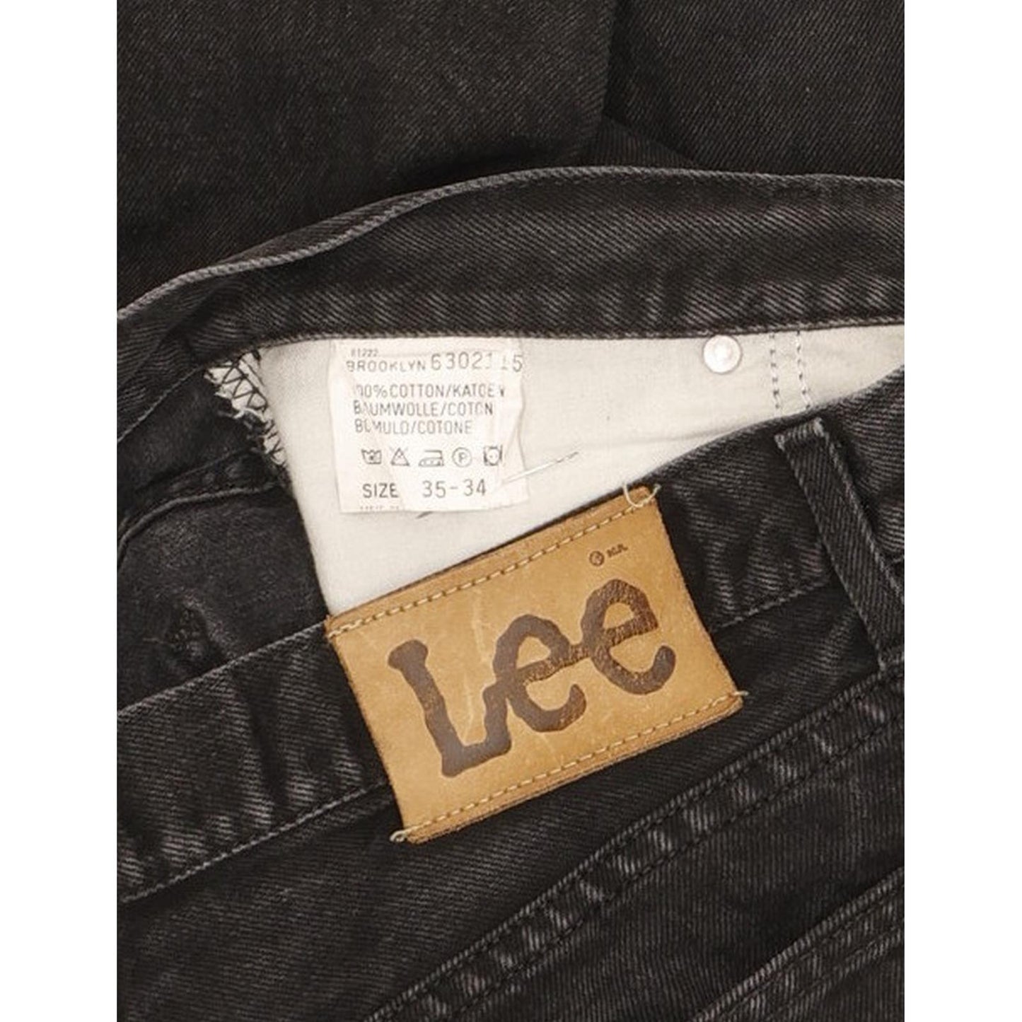 Lee Brooklyn Men Black Straight Regular Jeans W35 L34