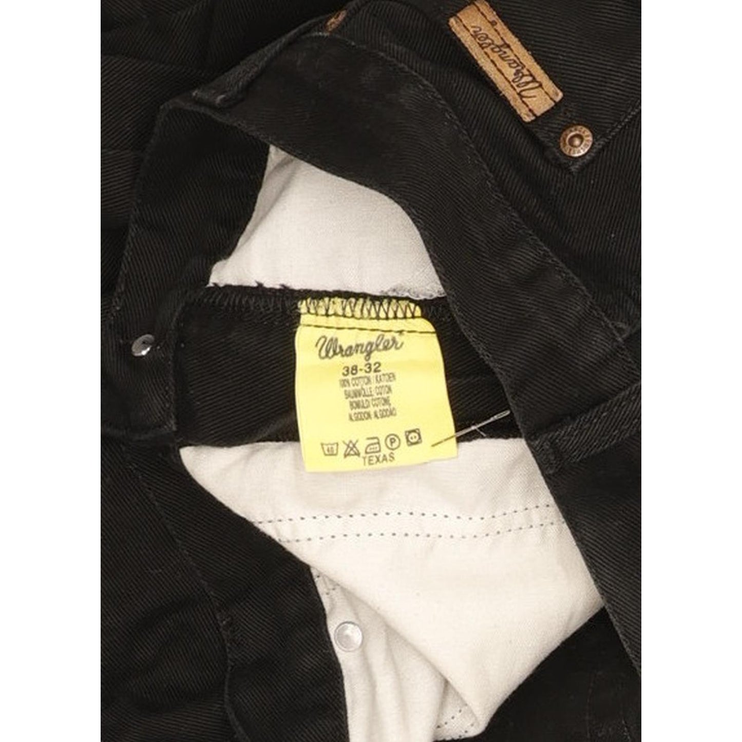 Wrangler Texas Men Black Straight Regular Jeans W38 L32