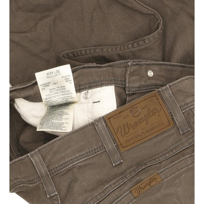 Wrangler Durable Quality Men Grey Straight Regular Stretch Jeans W33 L31