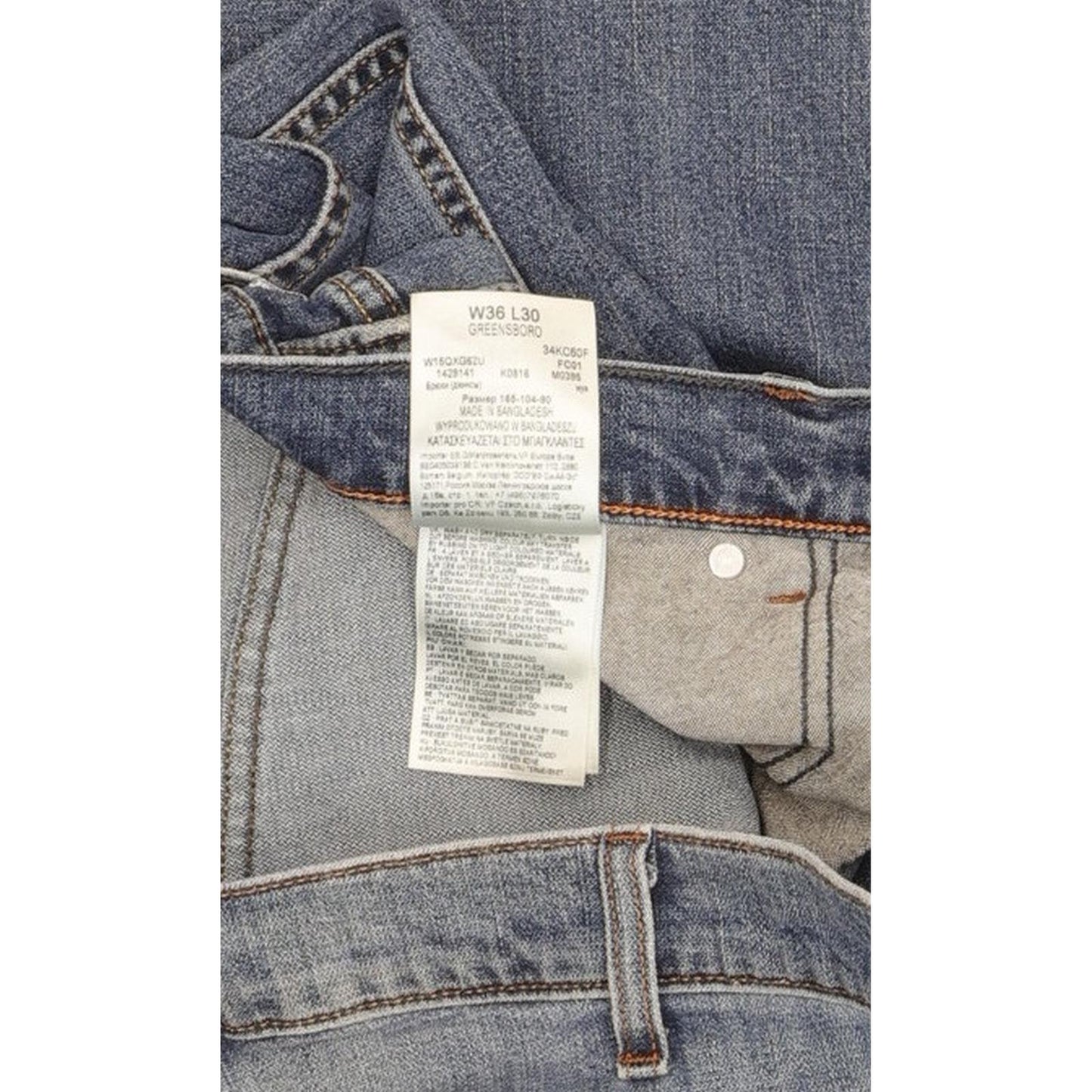 Wrangler Greensboro Men Blue Straight Regular Stretch Jeans W36 L30