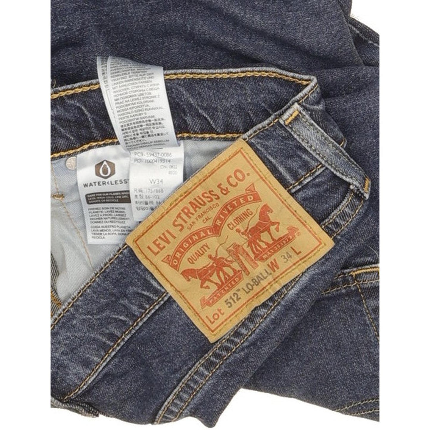 Levi's 512 Lo-Ball Men Blue Tapered Slim Jeans W34 L33 (106181)