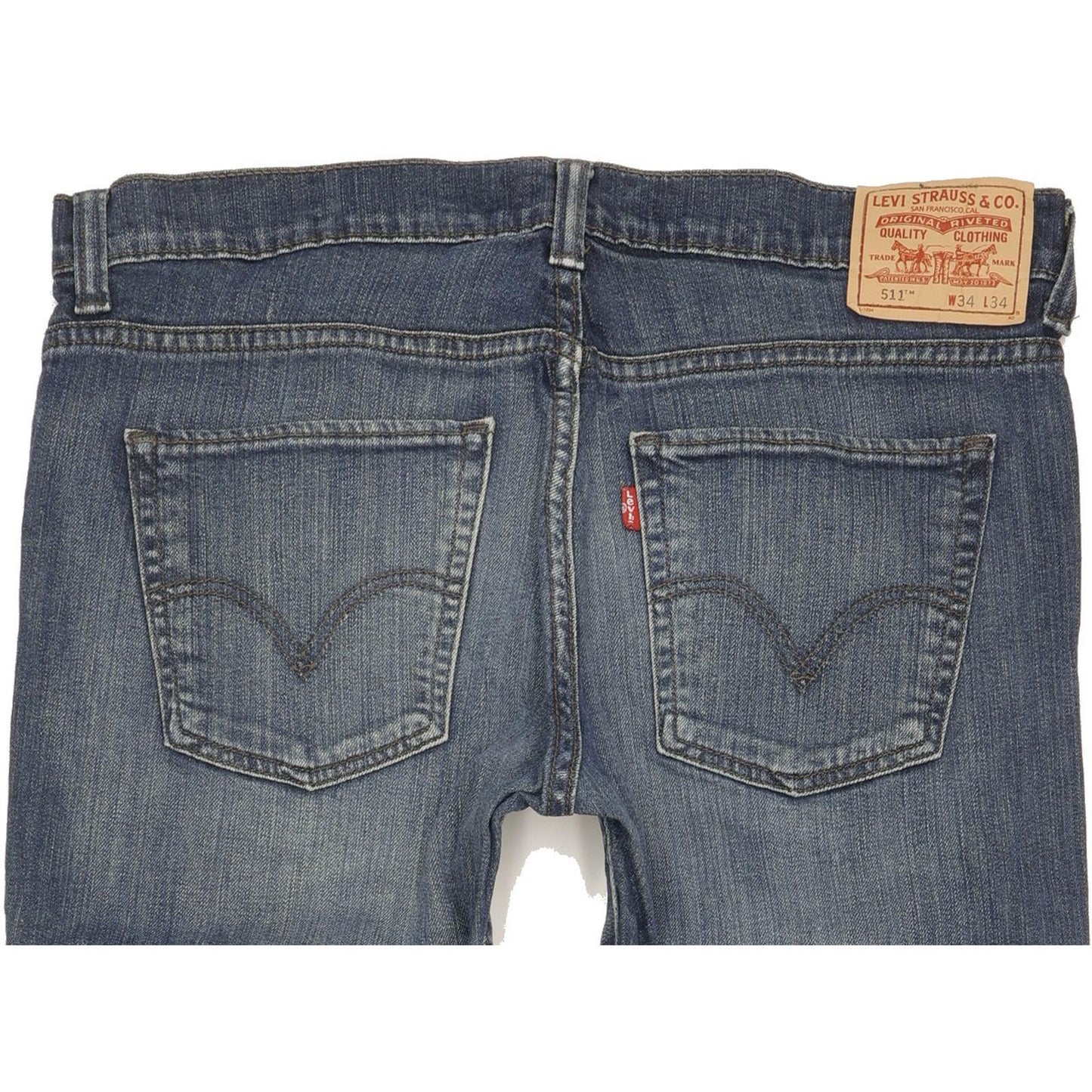 Levi's 511 Men Blue Straight Slim Stretch Jeans W34 L33 (106184)