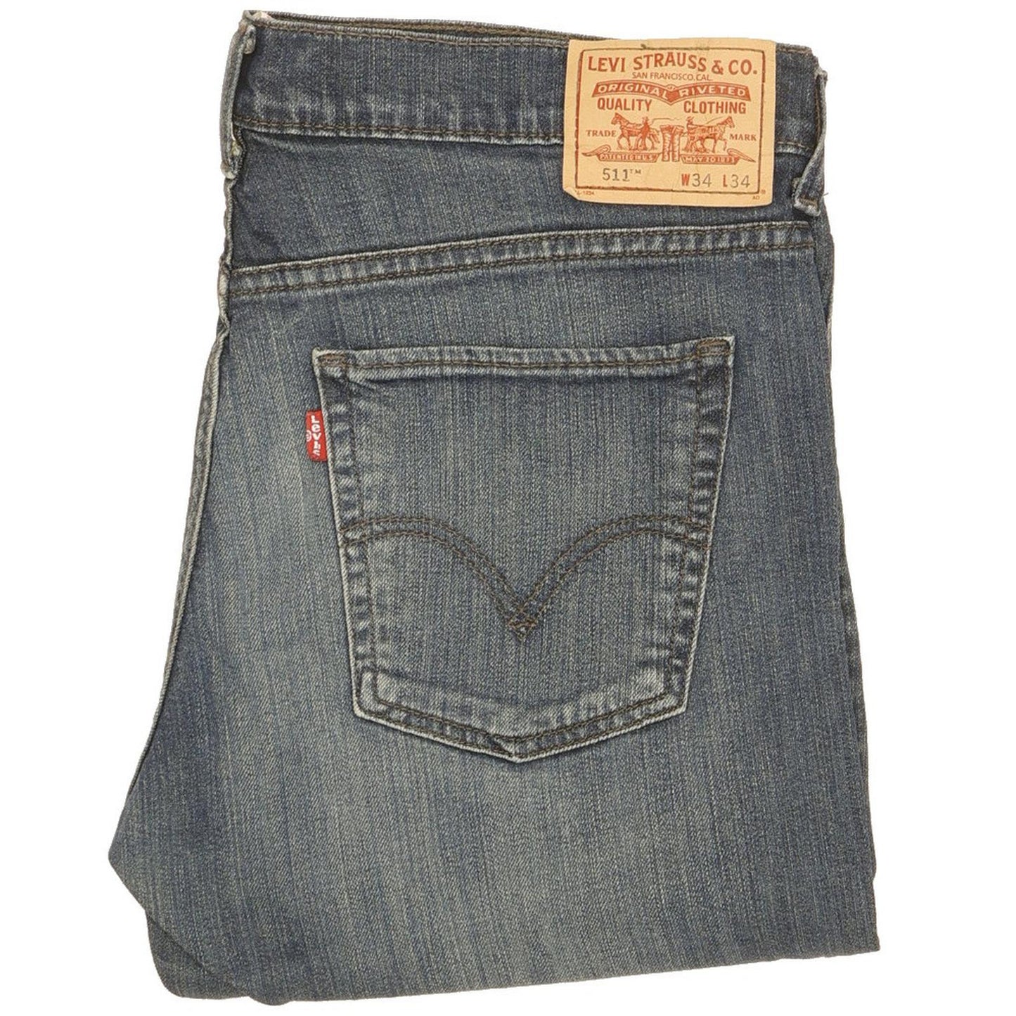 Levi's 511 Men Blue Straight Slim Stretch Jeans W34 L33 (106184)