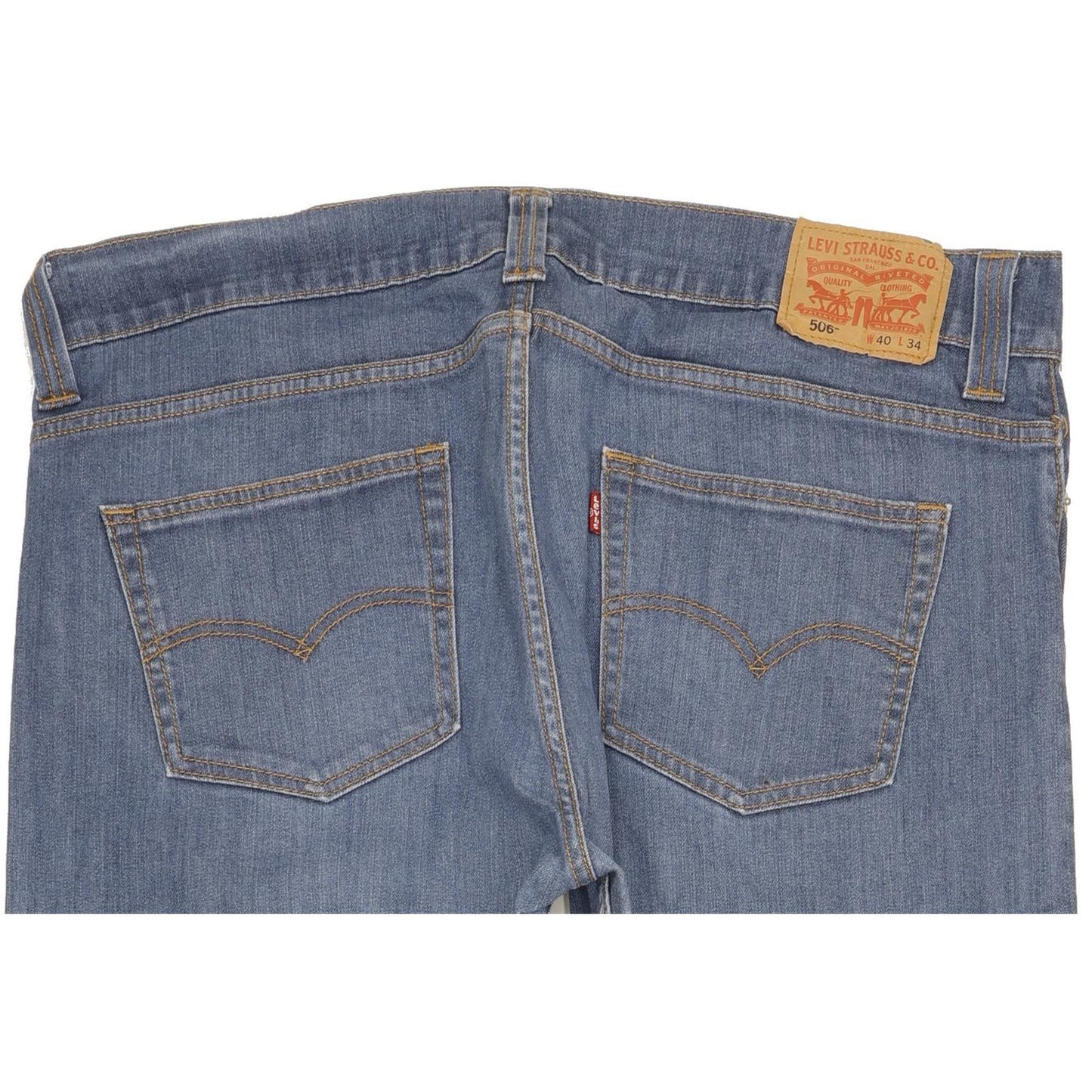 Levi's 506 Men Blue Straight Regular Stretch Jeans W40 L33 (106186)