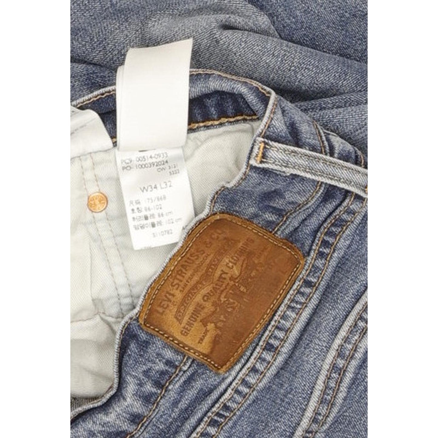 Levi's 514 Men Blue Straight Slim Stretch Jeans W34 L31 (106187)