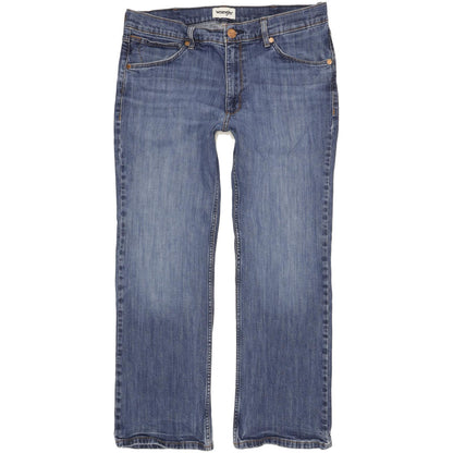 Wrangler Men Blue Bootcut Regular Stretch Jeans W34 L28 (106193)