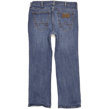 Wrangler Men Blue Bootcut Regular Stretch Jeans W34 L28 (106193)