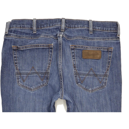 Wrangler Men Blue Bootcut Regular Stretch Jeans W34 L28 (106193)