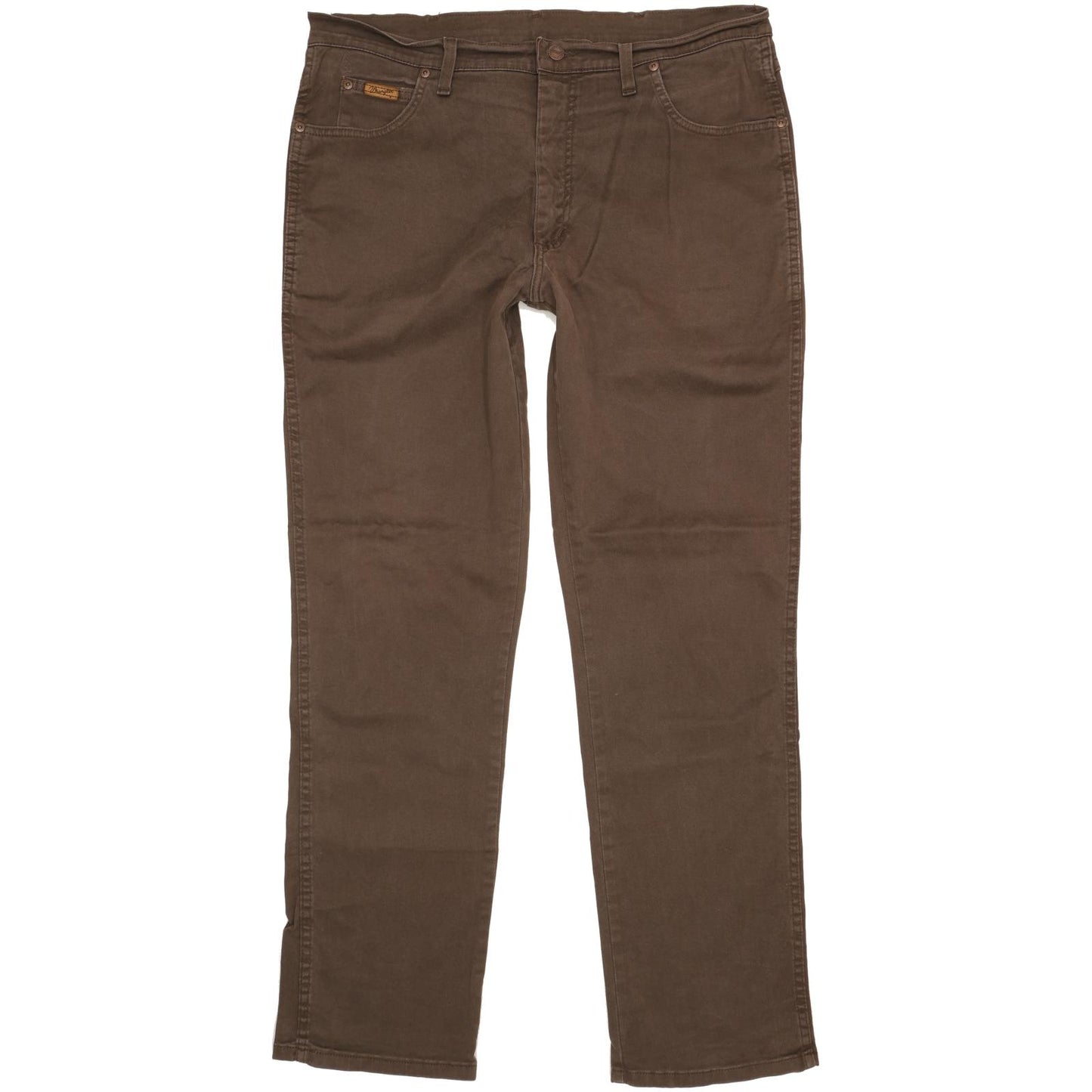 Wrangler Texas Men Brown Straight Regular Stretch Jeans W38 L34 (106197)