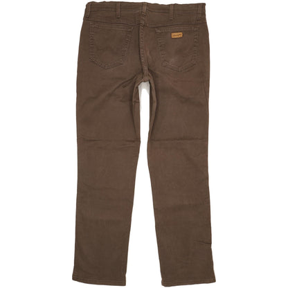 Wrangler Texas Men Brown Straight Regular Stretch Jeans W38 L34 (106197)