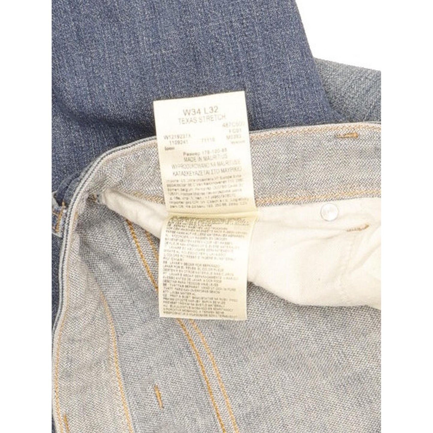 Wrangler Texas Men Blue Straight Regular Stretch Jeans W34 L32 (106200)