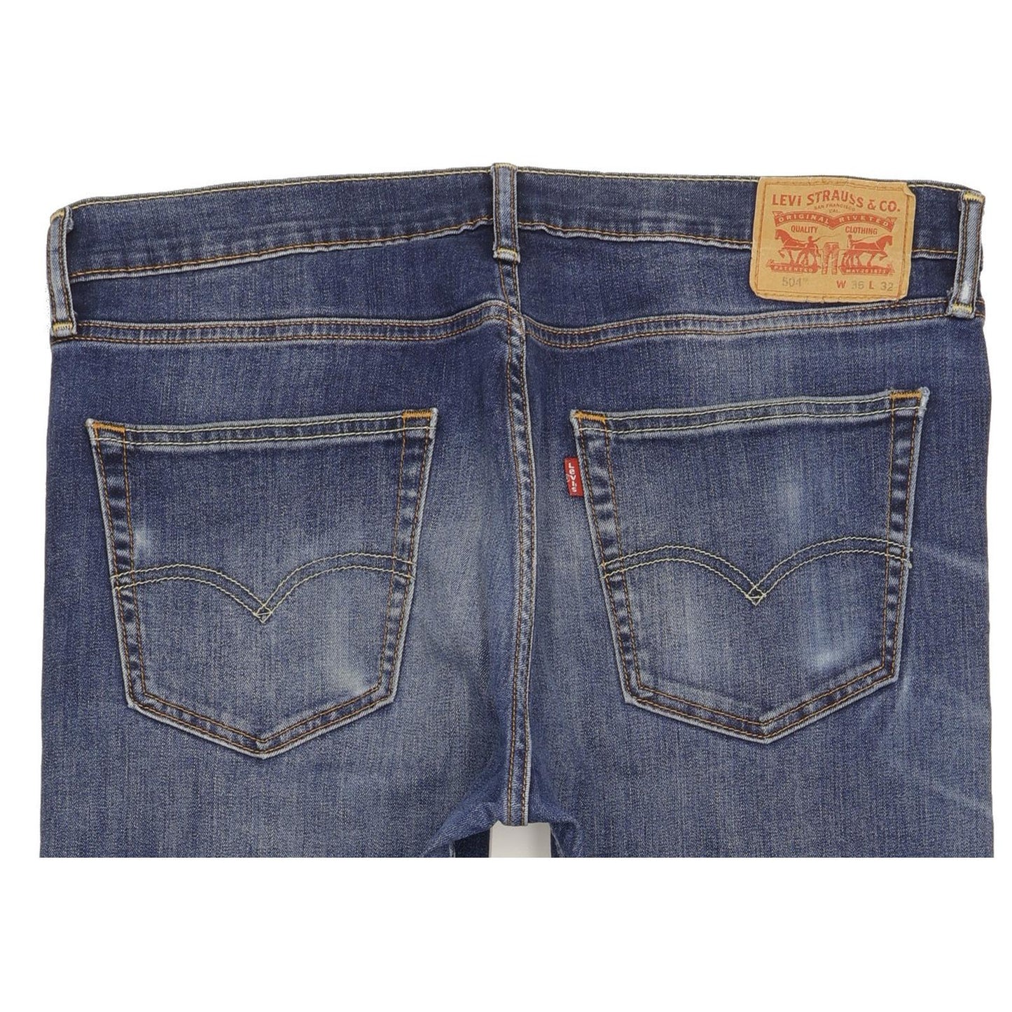 Levi's 504 Men Blue Straight Regular Stretch Jeans W36 L30 (106204)