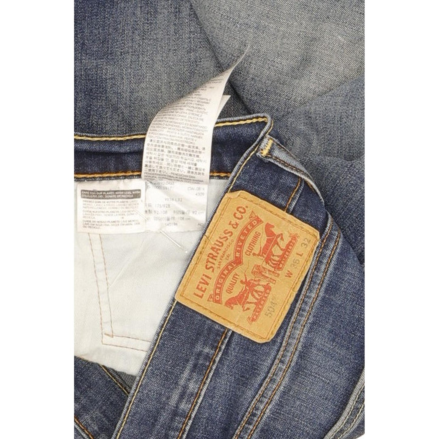 Levi's 504 Men Blue Straight Regular Stretch Jeans W36 L30 (106204)