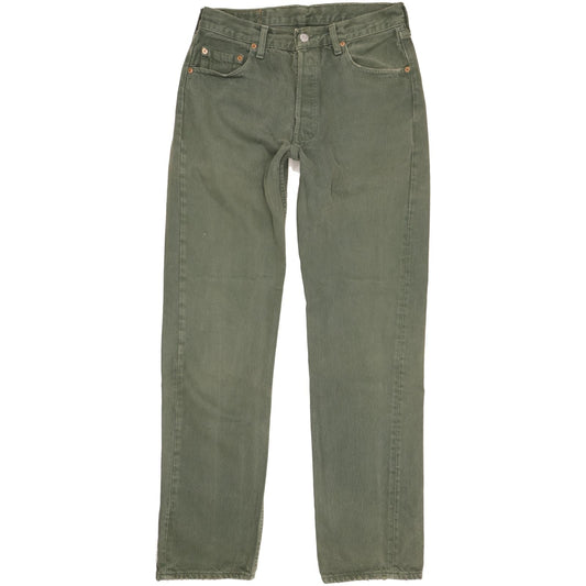 Levi's 501 Made in USA Men Green Straight Regular Jeans W31 L32 (106207)