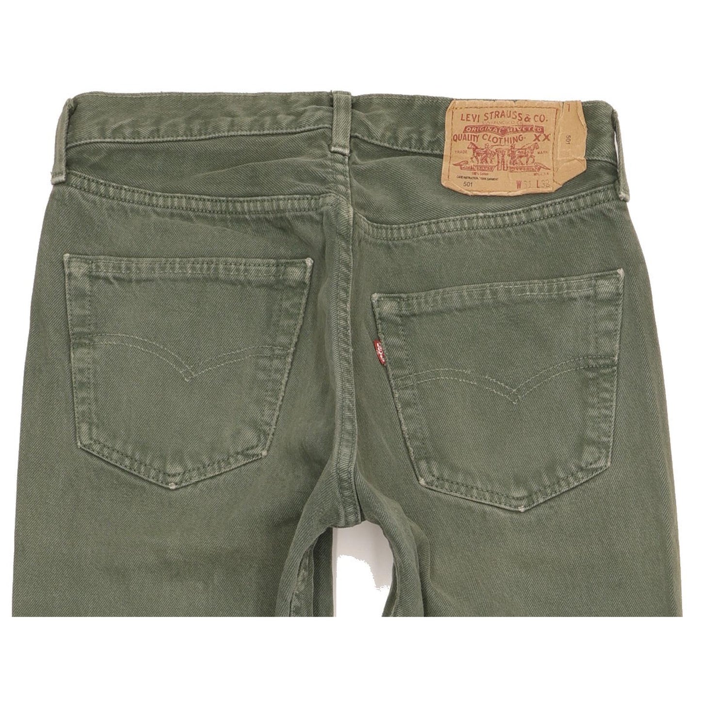 Levi's 501 Made in USA Men Green Straight Regular Jeans W31 L32 (106207)