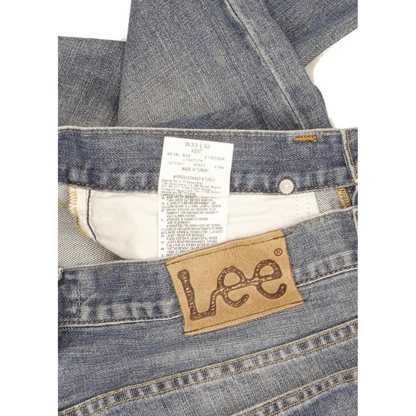 Lee Kent Men Blue Straight Regular Jeans W33 L32 (106210)