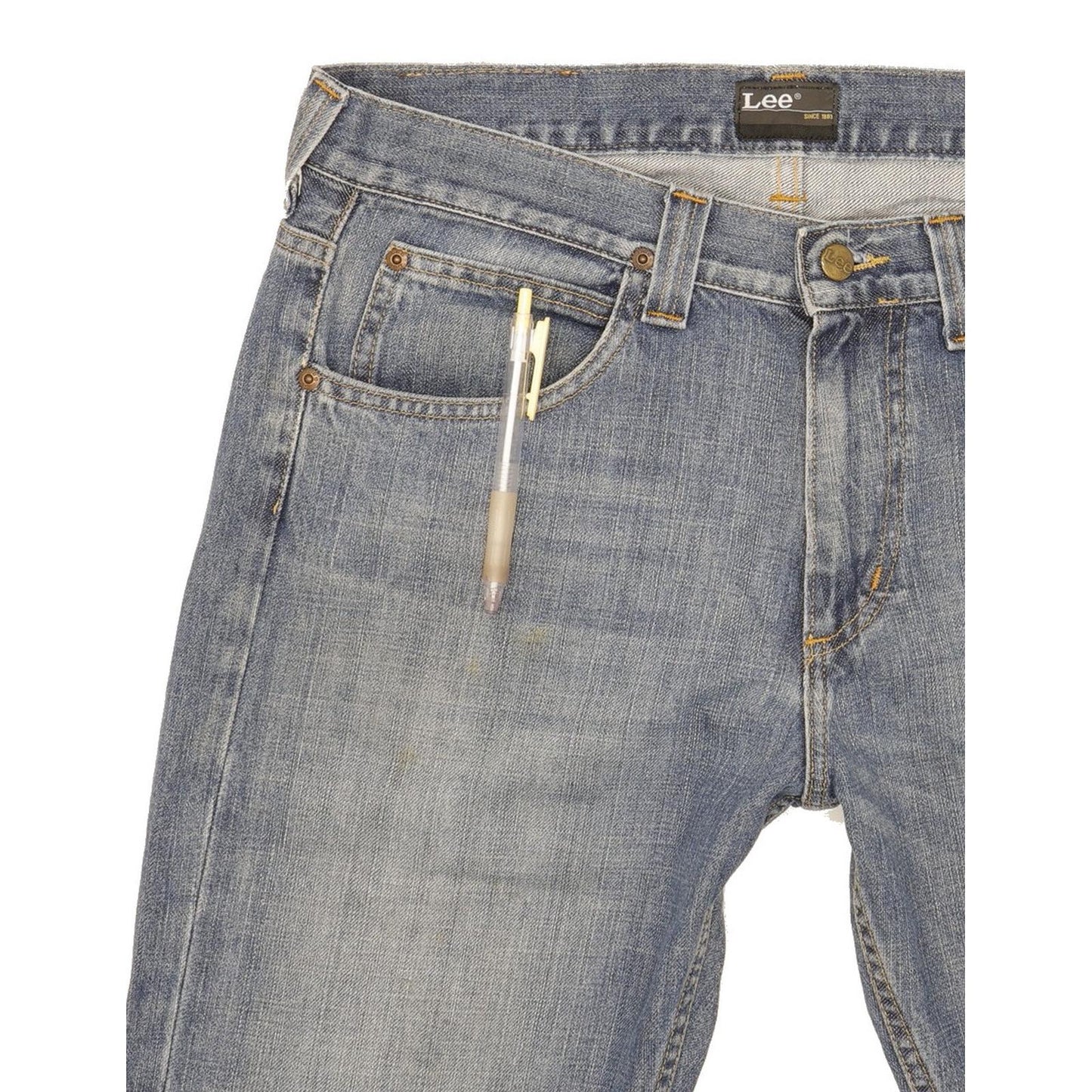 Lee Kent Men Blue Straight Regular Jeans W33 L32 (106210)