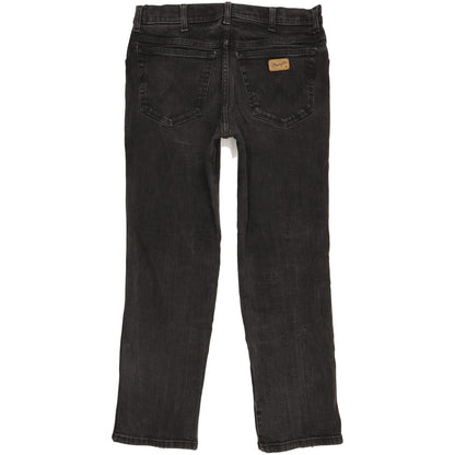 Wrangler Texas Men Black Straight Regular Stretch Jeans W34 L29 (106213)