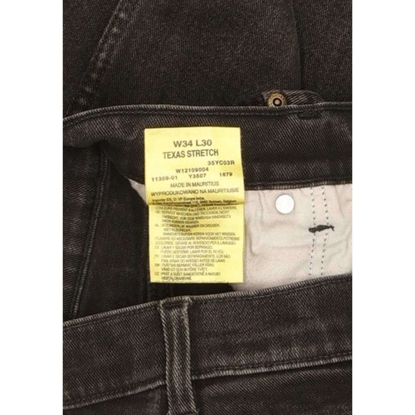 Wrangler Texas Men Black Straight Regular Stretch Jeans W34 L29 (106213)