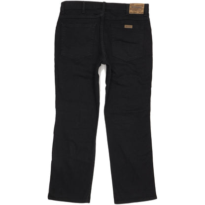 Wrangler Durable Quality Men Black Straight Regular Stretch Jeans W36 L30 (106214)