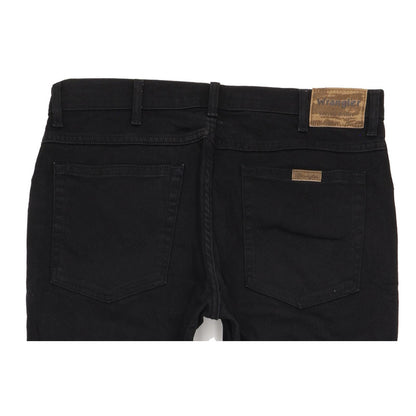 Wrangler Durable Quality Men Black Straight Regular Stretch Jeans W36 L30 (106214)