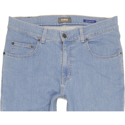 Pioneer Ron Men Blue Straight Slim Stretch Jeans W33 L32 (106218)