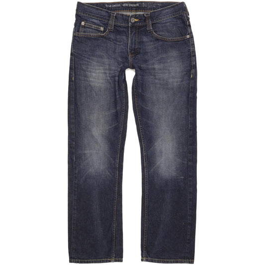 Mustang New Oregon Men Blue Straight Slim Stretch Jeans W32 L30 (106219)