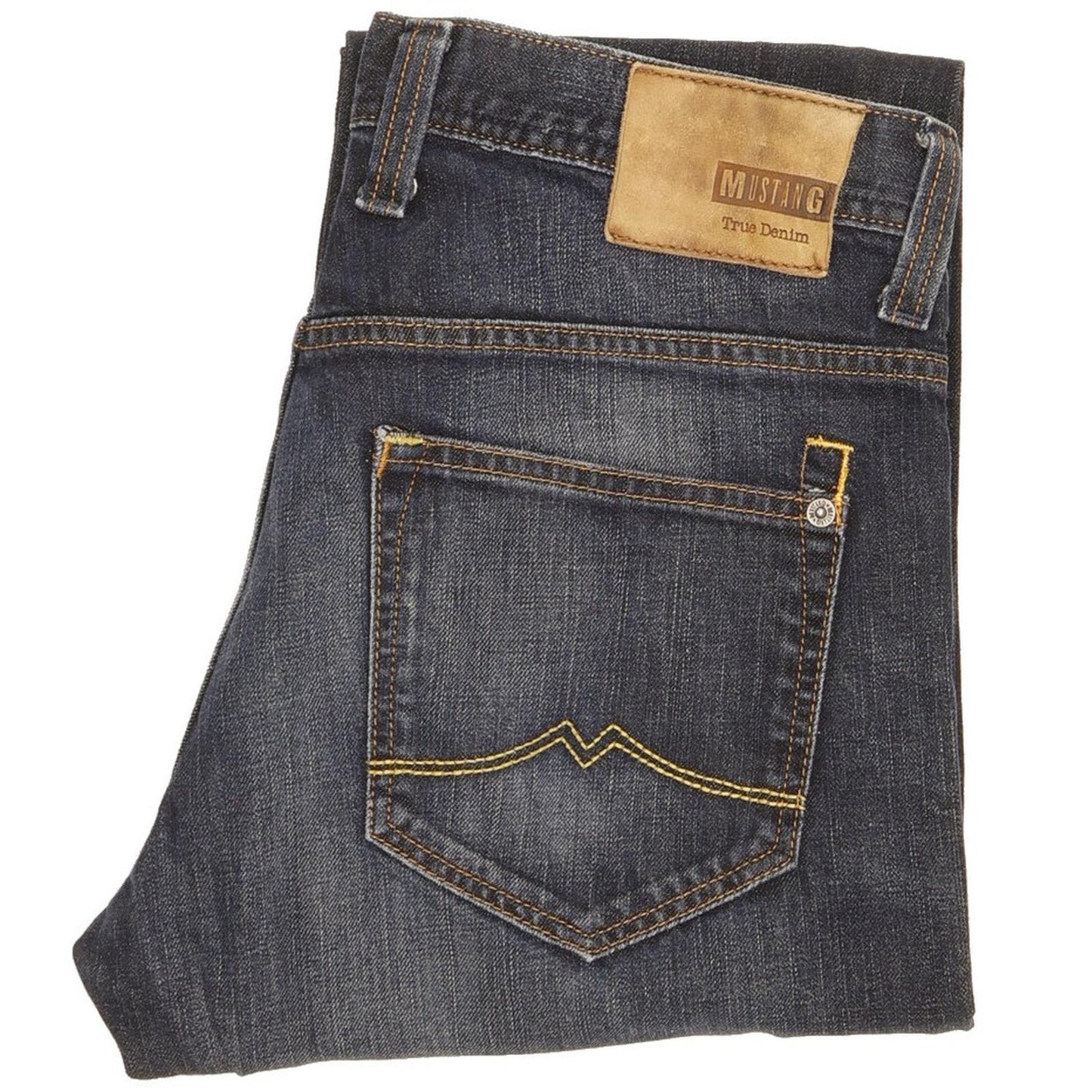 Mustang New Oregon Men Blue Straight Slim Stretch Jeans W32 L30 (106219)