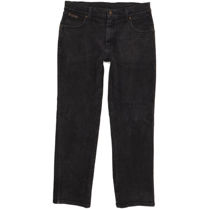 Wrangler Texas Men Black Straight Regular Stretch Jeans W34 L29 (106220)