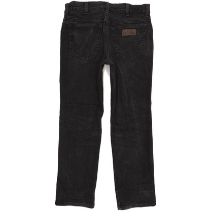 Wrangler Texas Men Black Straight Regular Stretch Jeans W34 L29 (106220)