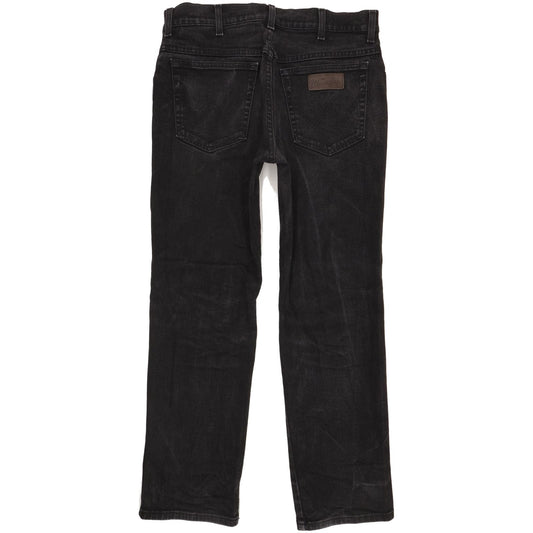 Wrangler Texas Men Black Straight Regular Stretch Jeans W34 L29 (106220)