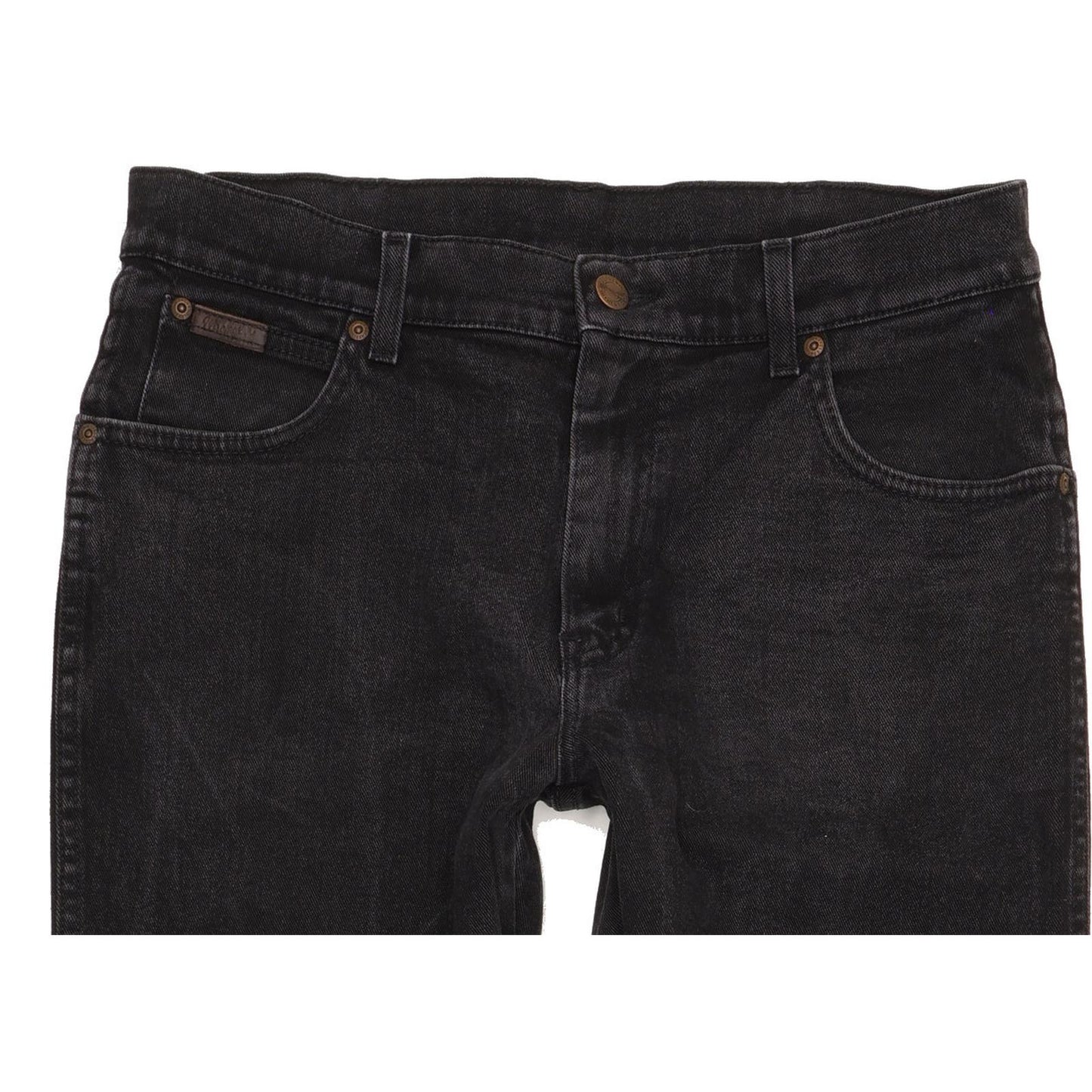 Wrangler Texas Men Black Straight Regular Stretch Jeans W34 L29 (106220)