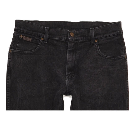 Wrangler Texas Men Black Straight Regular Stretch Jeans W34 L29 (106220)