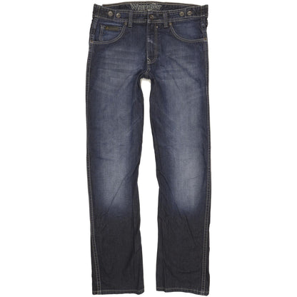 Wrangler Clyde Men Blue Straight Regular Jeans W34 L34 (106221)