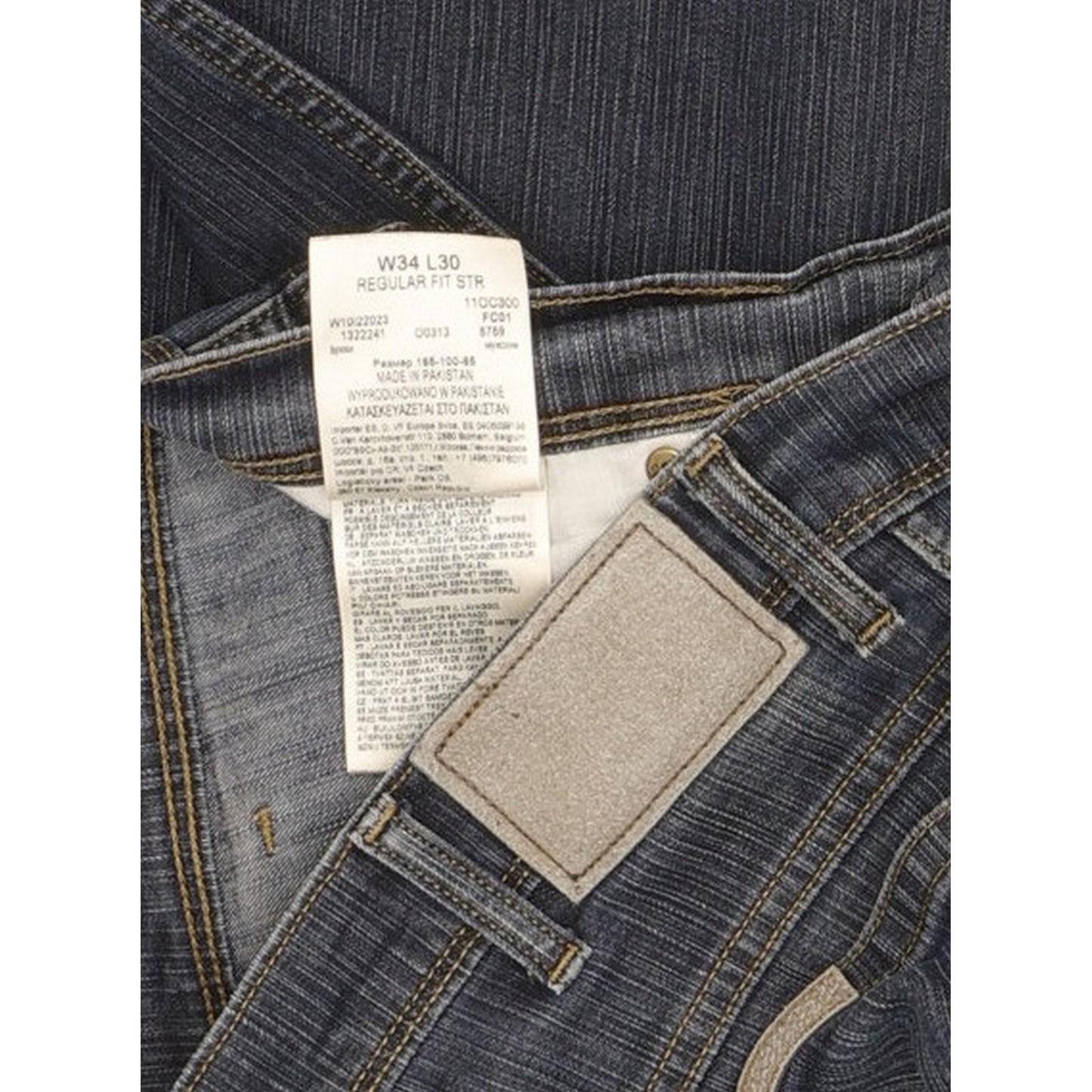 Wrangler Men Blue Straight Regular Stretch Jeans W34 L29 (106226)