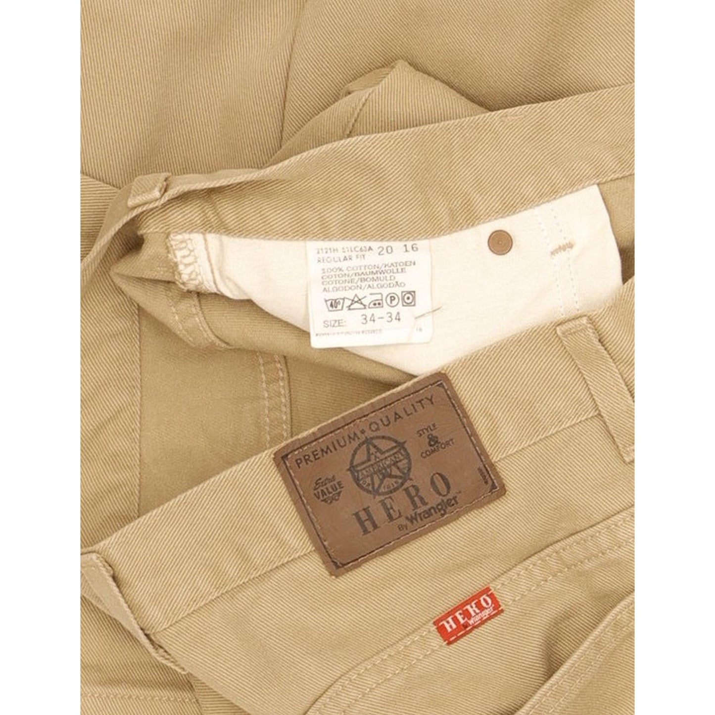 Wrangler Hero Men Beige Straight Regular Jeans W34 L35 (106228)