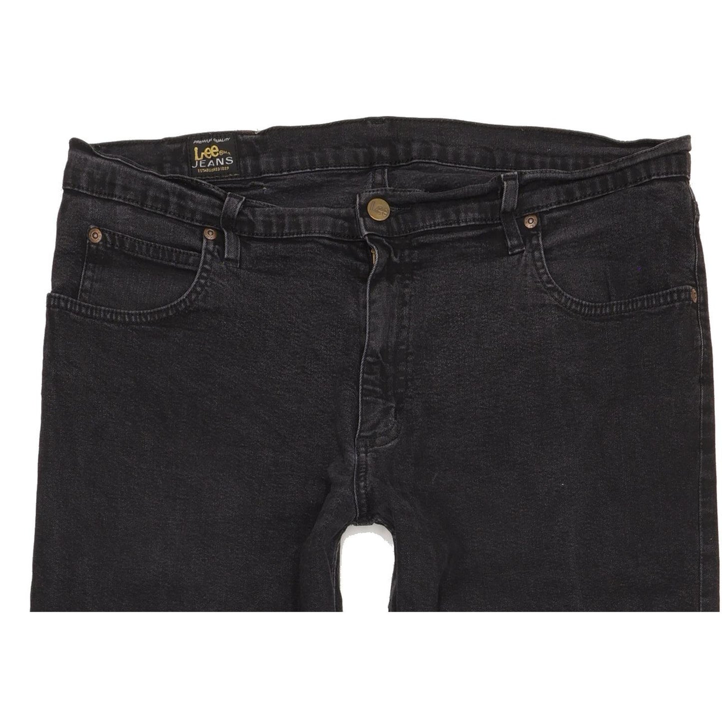 Lee Brooklyn Men Black Straight Regular Stretch Jeans W36 L33 (106229)