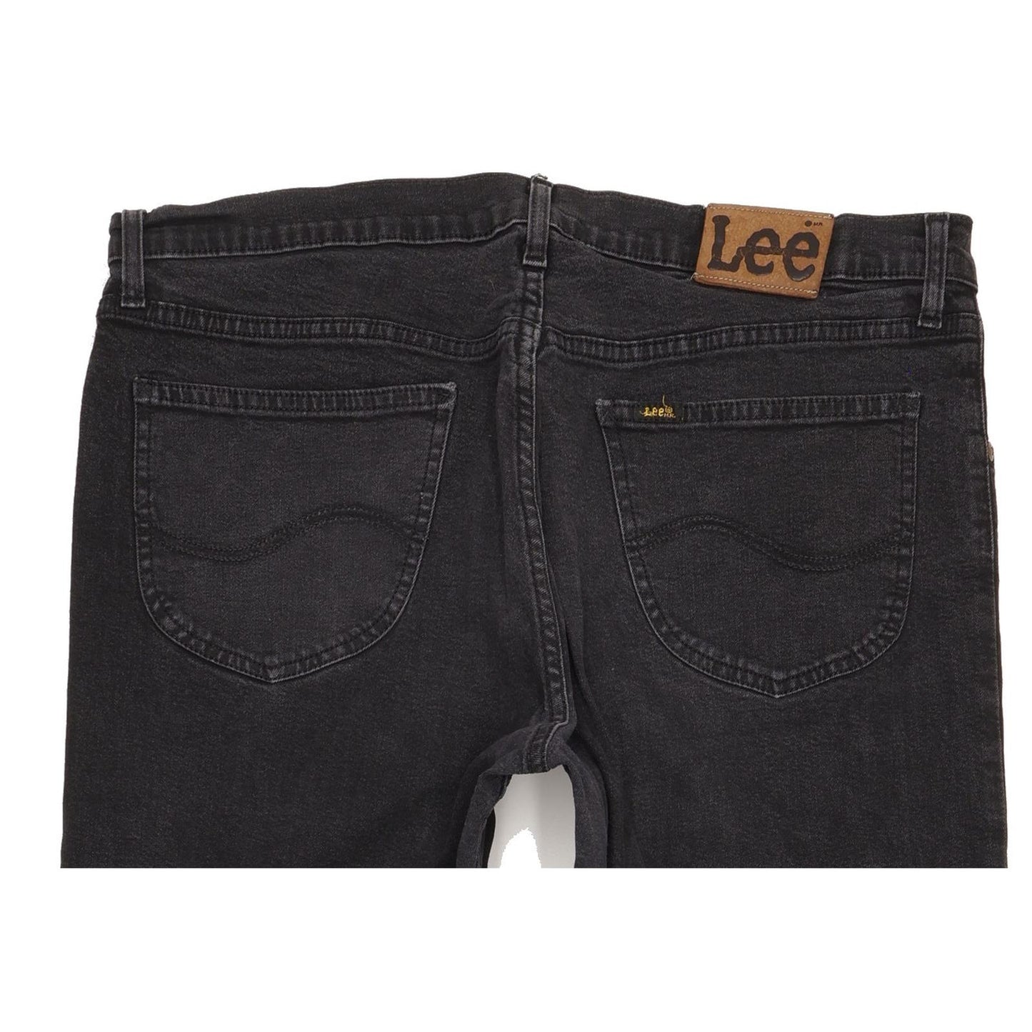 Lee Brooklyn Men Black Straight Regular Stretch Jeans W36 L33 (106229)