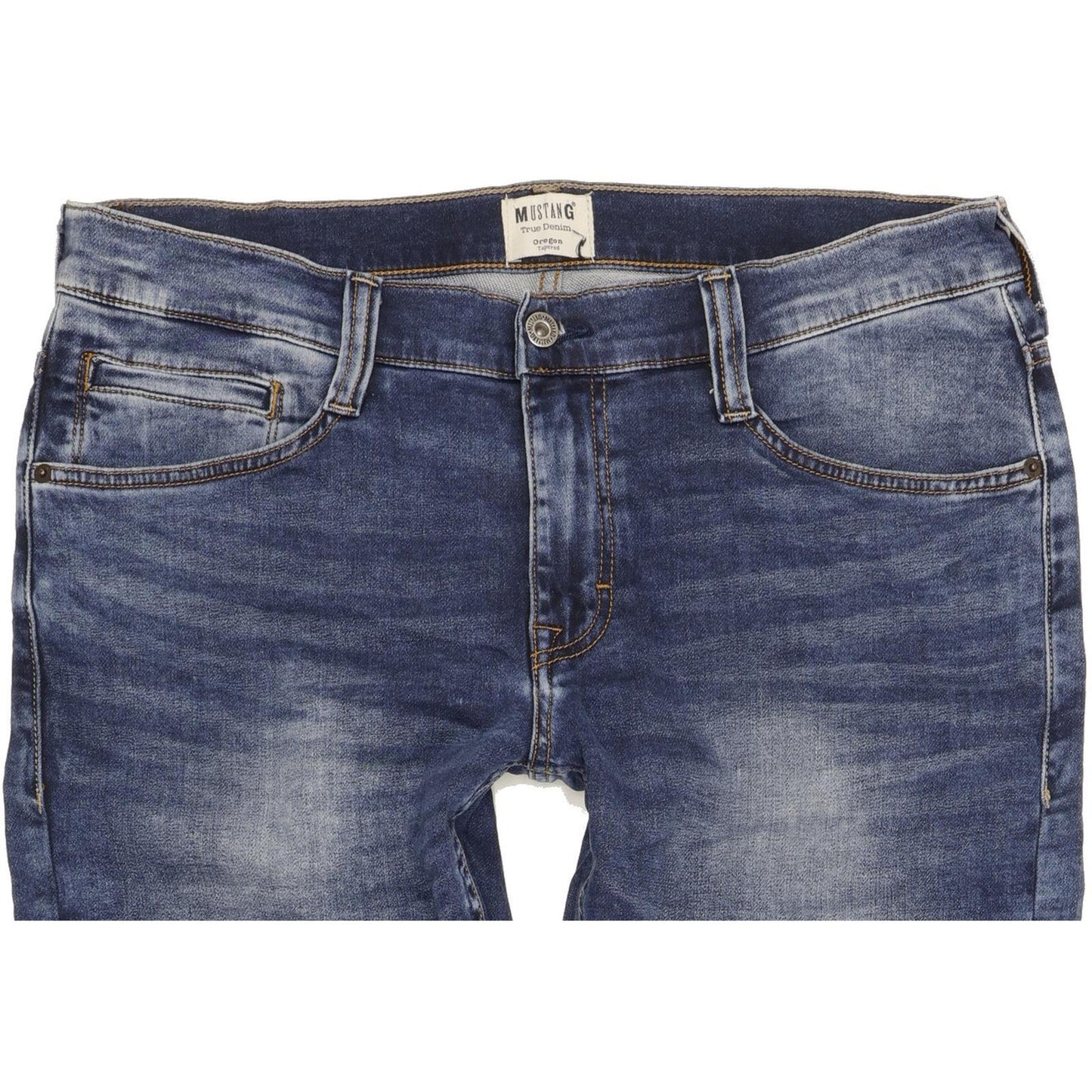 Mustang Oregon Men Blue Tapered Slim Stretch Jeans W32 L32 (106232)