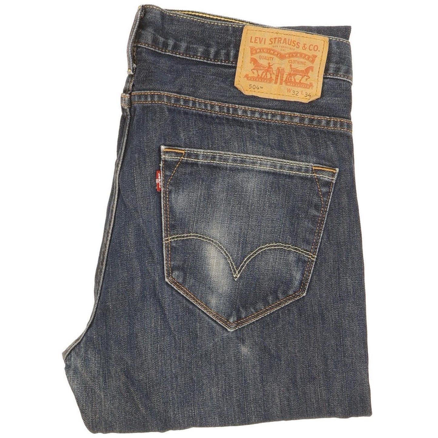 Levi's 504 Men Blue Straight Regular Jeans W32 L33 (106233)