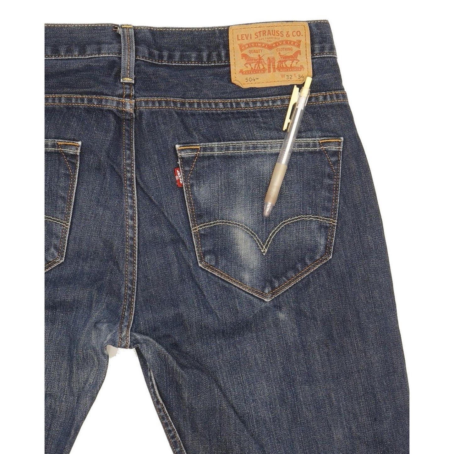 Levi's 504 Men Blue Straight Regular Jeans W32 L33 (106233)