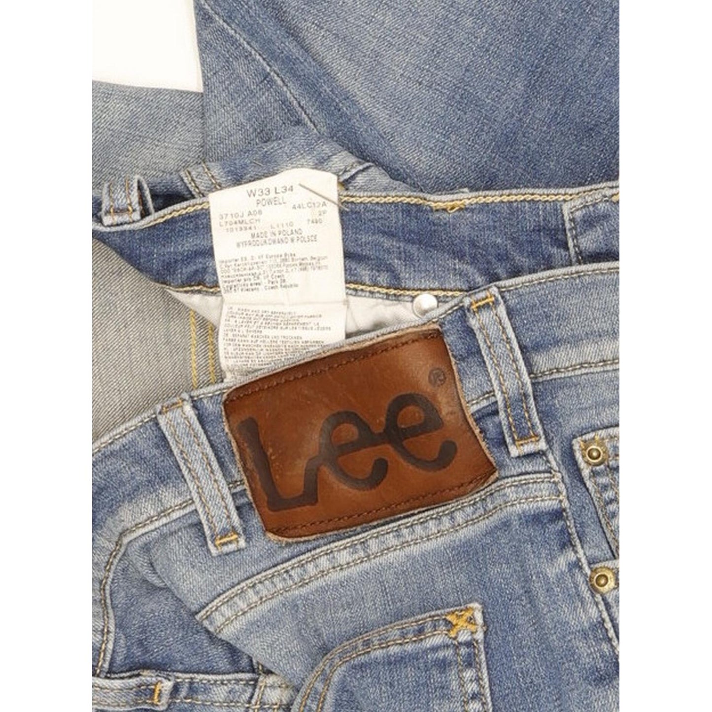 Lee Powell Men Blue Straight Slim Stretch Jeans W33 L27 (106234)