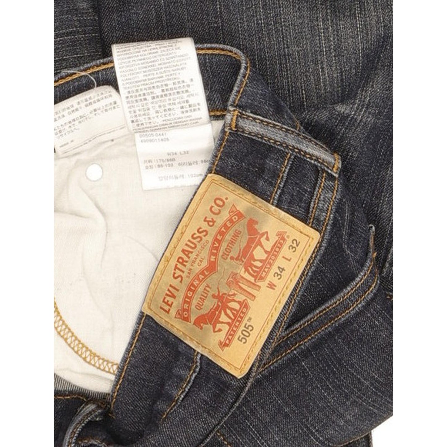 Levi's 505 Men Blue Straight Regular Stretch Jeans W34 L31 (106244)